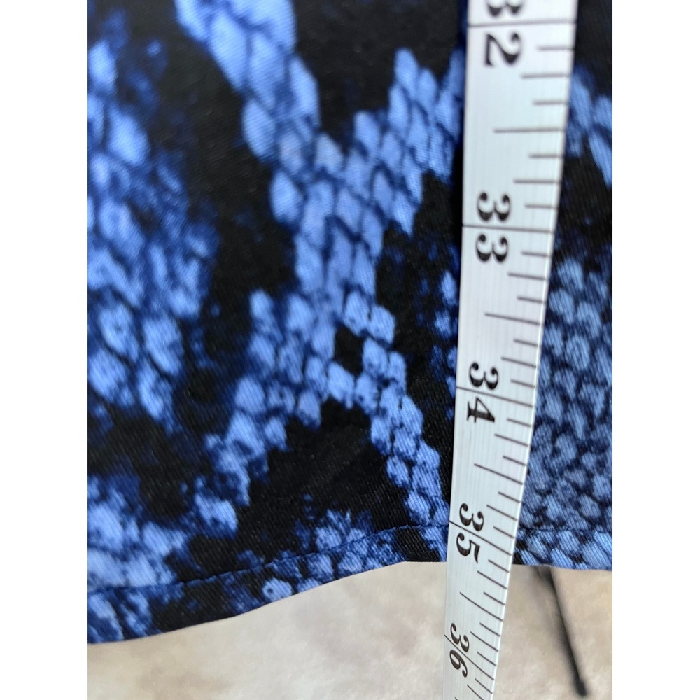 DANIELLE BERNSTEIN Who Wore What Blue Snake Print Long Sleeve Mini Dress Size M - Picture 5 of 8